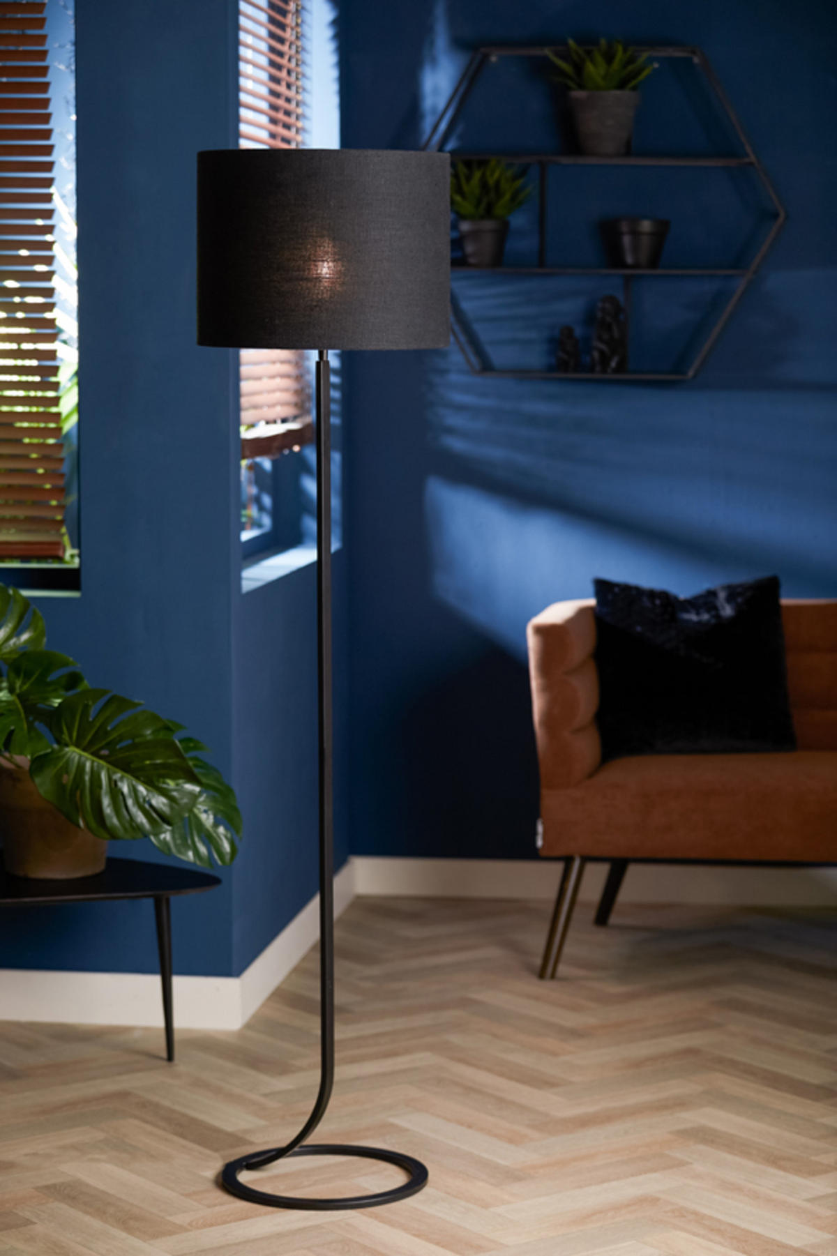 LAMPENSCHIRM Livigno Schwarz Ø40/30 cm - Schwarz, Textil (40/40/30cm) - Light & Living