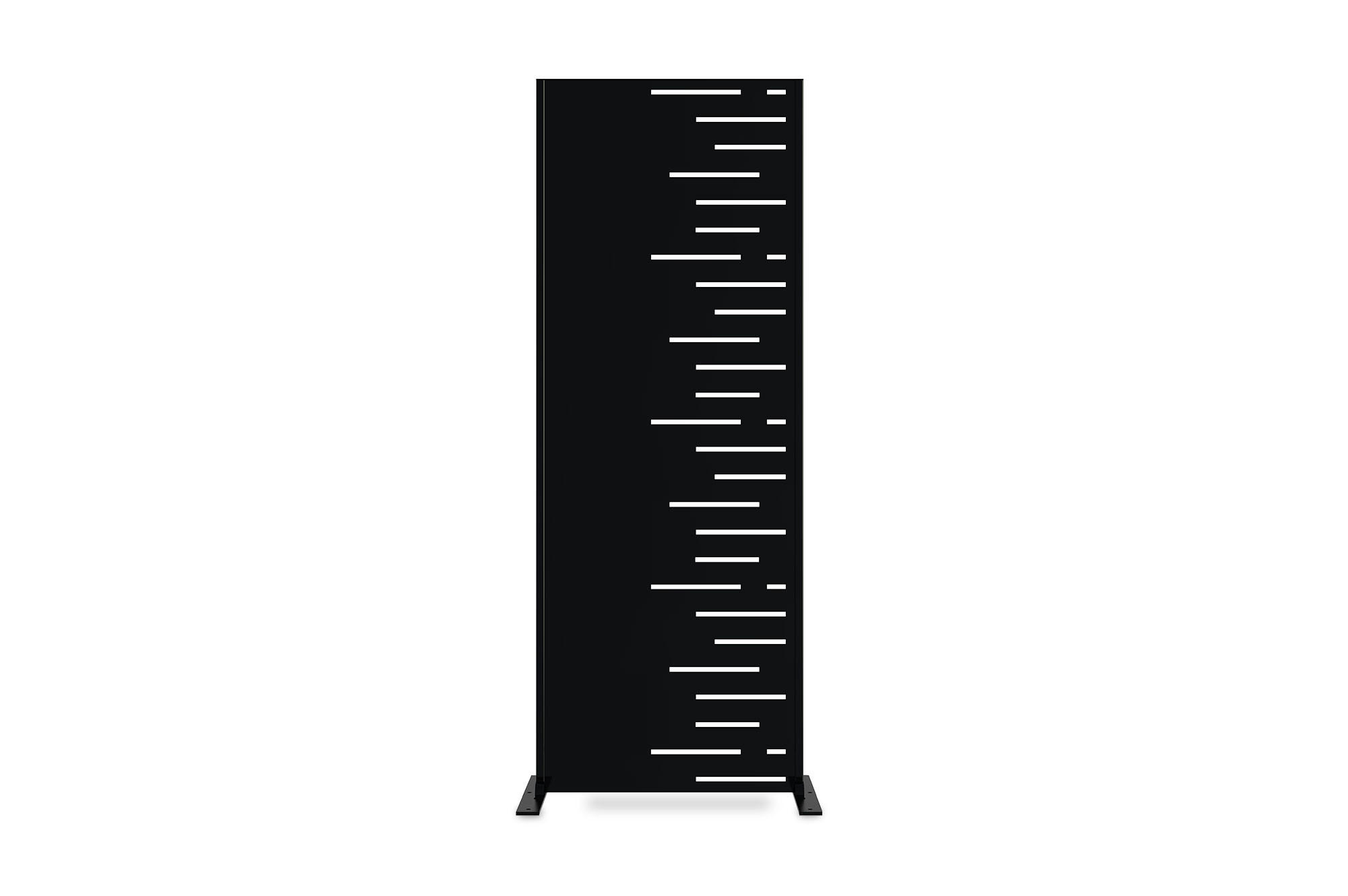 SICHTSCHUTZPANEELE dekorativ 2er-Set Arlberg schwarz H.160cm, rechte Seite mit Muster - Schwarz, Metall (60/160cm) - Casanoov