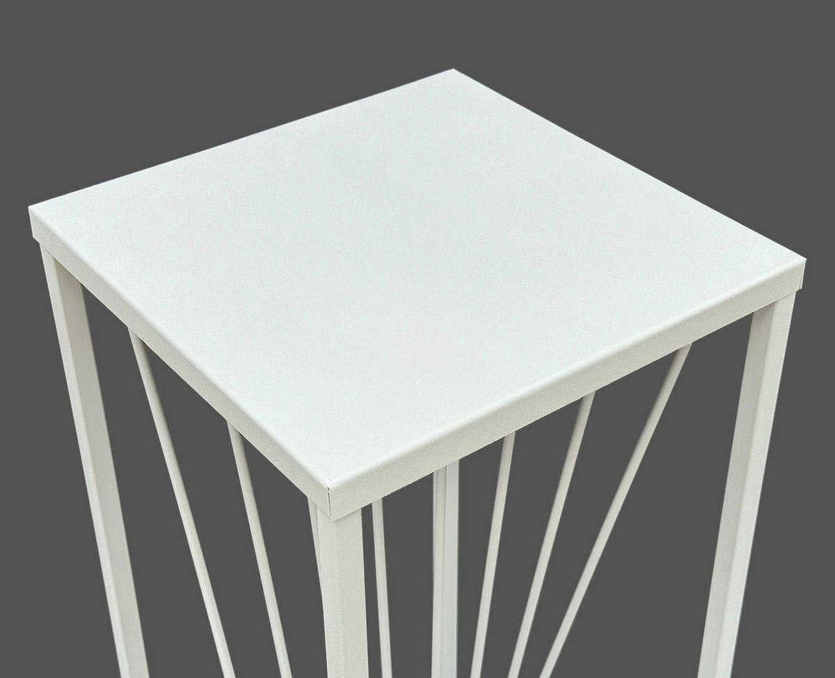 BLUMENSTÄNDER Metall Weiß Eckig 100 cm - Weiß, Metall (24/100/24cm) - DanDiBo