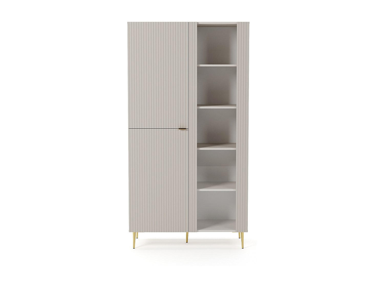VITRINENSCHRANK - 100 x 44.8 - glas - beige Yesinia - Beige, Glas/Holz (100/189/44.8cm) - Vente-Unique