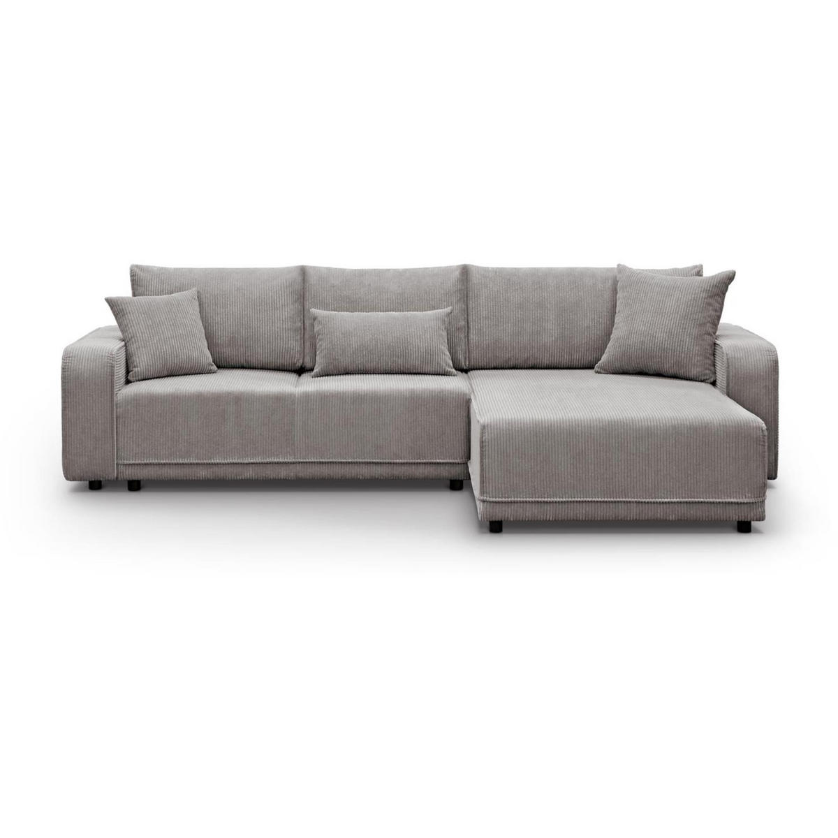 ECKSCHLAFSOFA Primo L cappuccino - Schwarz/Cappuccino, Textil (290/185cm) - Beautysofa