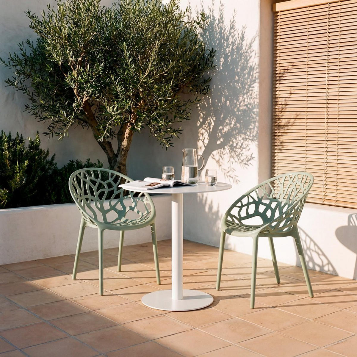 GARTENSTUHL Rhona Grün 52 cm x 79 cm 4er-Set - Grün, Kunststoff (52/79/60cm) - Klast Home