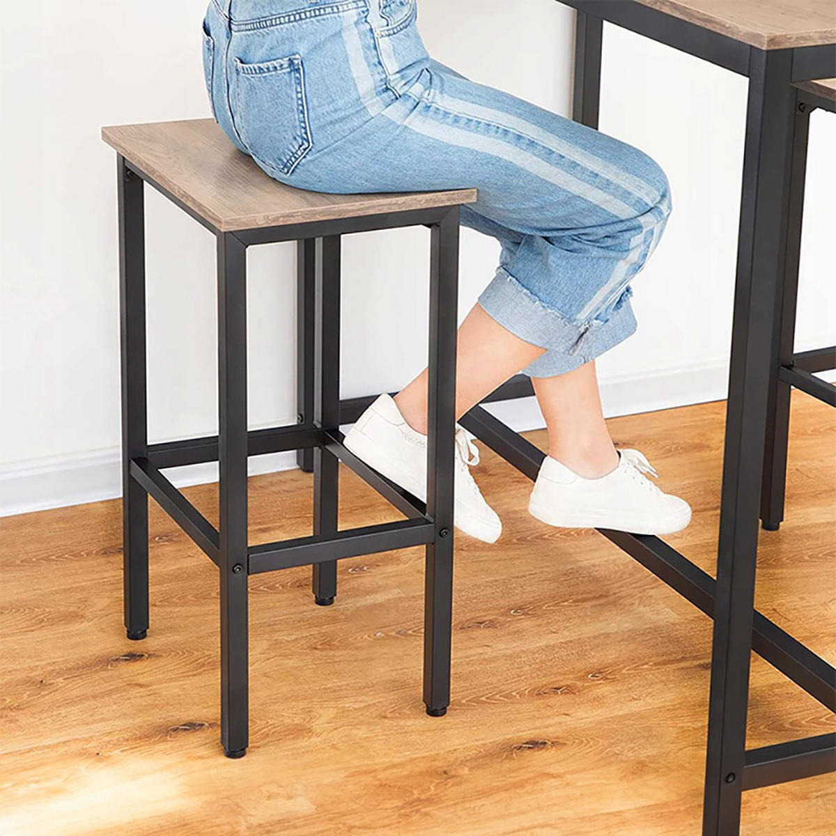 BARMÖBEL SET, braun, 100/40/90 cm - Schwarz/Braun, Metall (100/90/40cm) - Rebiko