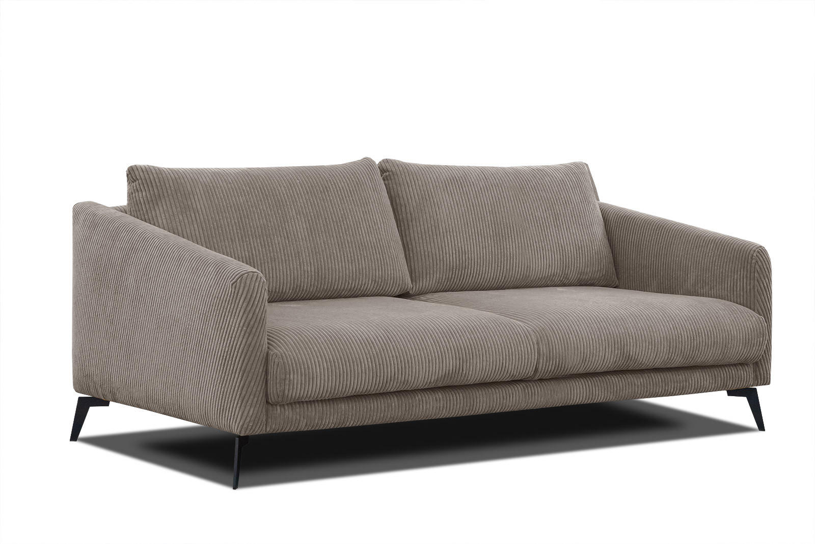 SOFA VILT 3-Sitzer, taupe - Taupe/Schwarz, Holzwerkstoff/Kunststoff (202/89/94cm) - Courtois Laville