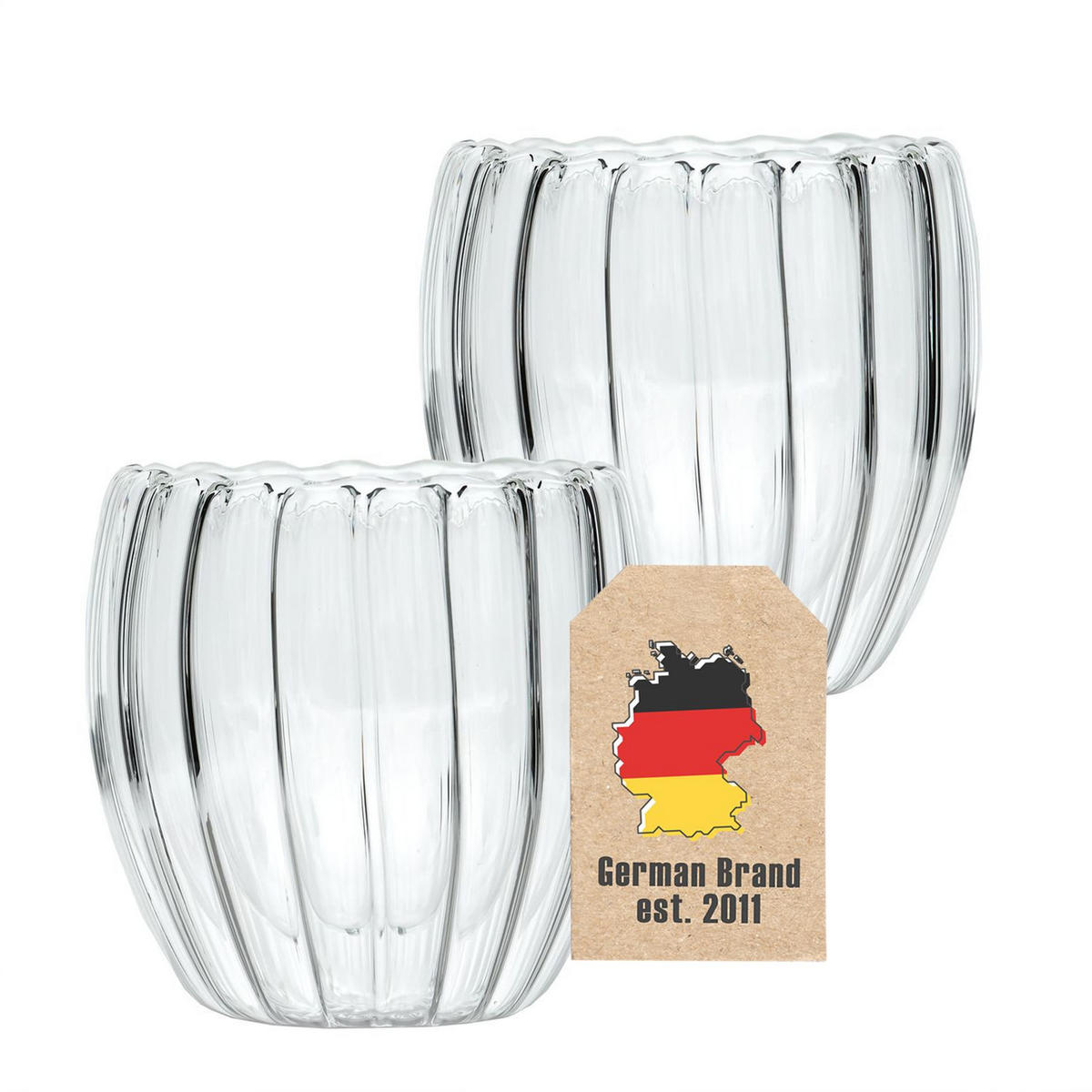 THERMO KAFFEE GLAS 190ml (2-tlg.) - Transparent, Glas - Intirilife