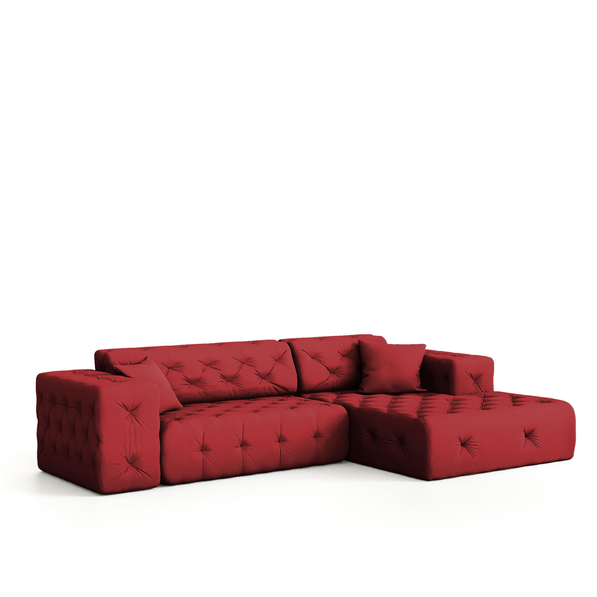 ECKSOFA Chantal - Rot, Holzwerkstoff/Textil (266/171cm) - Fun Möbel