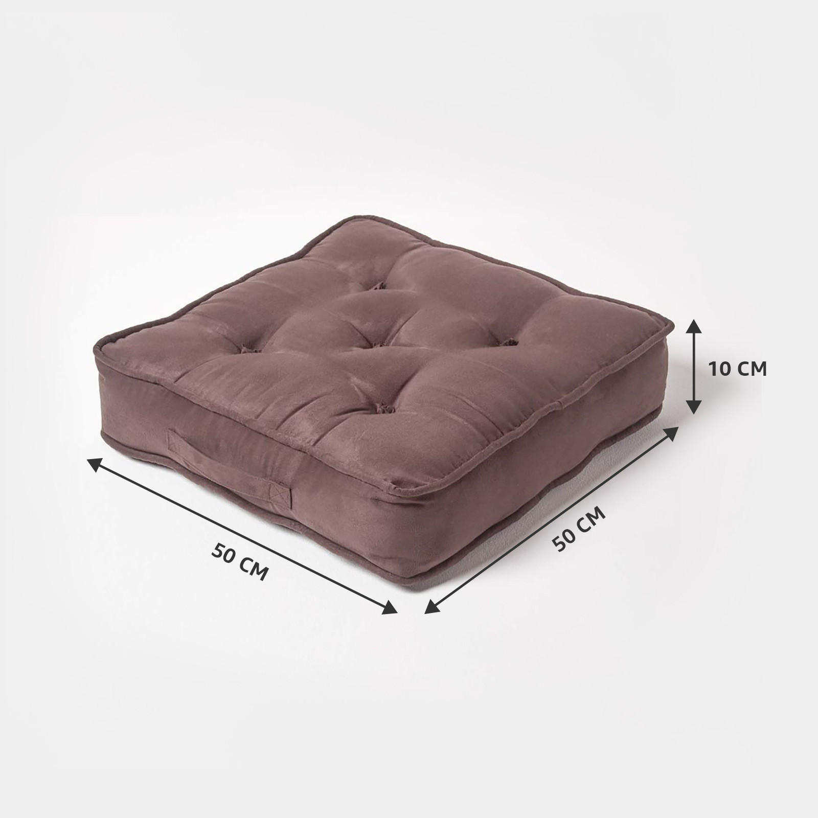 SITZKISSEN braun 50/50/10 cm – Sesselkissen, Velours - Braun, Textil (50/50/10cm) - Homescapes