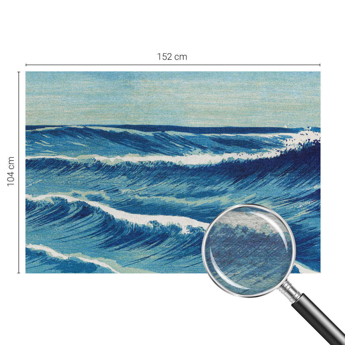 FOTOTAPETE 152x104 cm - Meereswellen - Blau, Textil (152/104cm) - Wallfluent