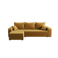 ECKSOFA HEWLET L BIS Itaka 33 Links mit Schlaffunktion - Currygelb, Textil (240/140cm) - Bedante