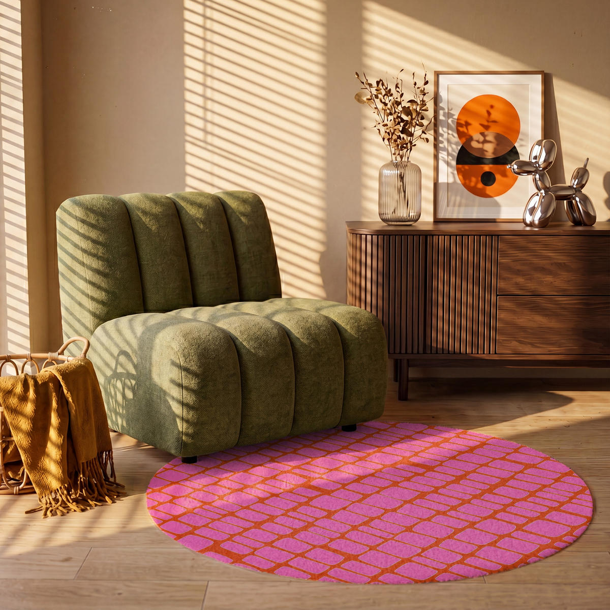 PREPROGE - Pravokotniki - 120x120 cm - pink, umetna masa/tekstil (120/0.4cm) - OnlyWow