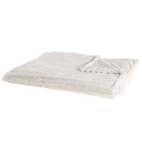 DECKE Cremeweiß Abteh 180/220 cm - Ecru, Textil (180/220cm) - Beliani