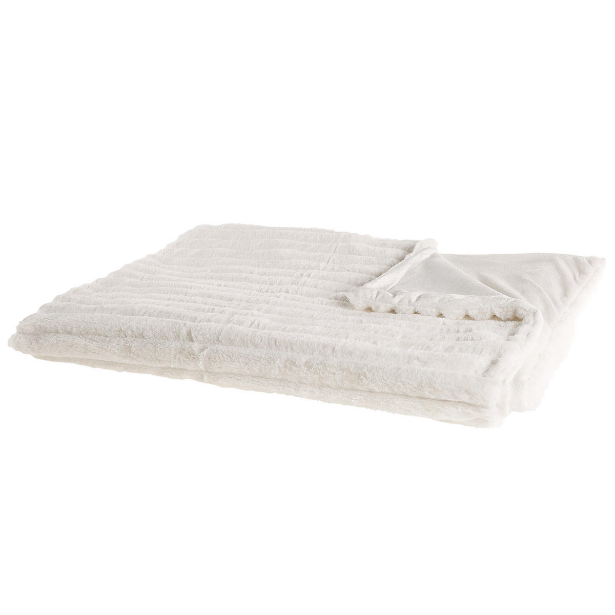 DECKE Cremeweiß Abteh 180/220 cm - Ecru, Textil (180/220cm) - Beliani