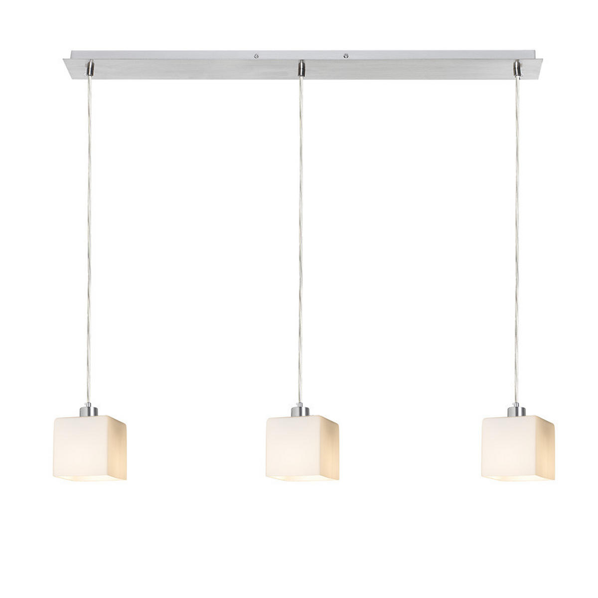 PENDELLEUCHTE DADOS III 80 Opalglas 33 W - Chromfarben, Metall (30/30/120cm) - Rendl