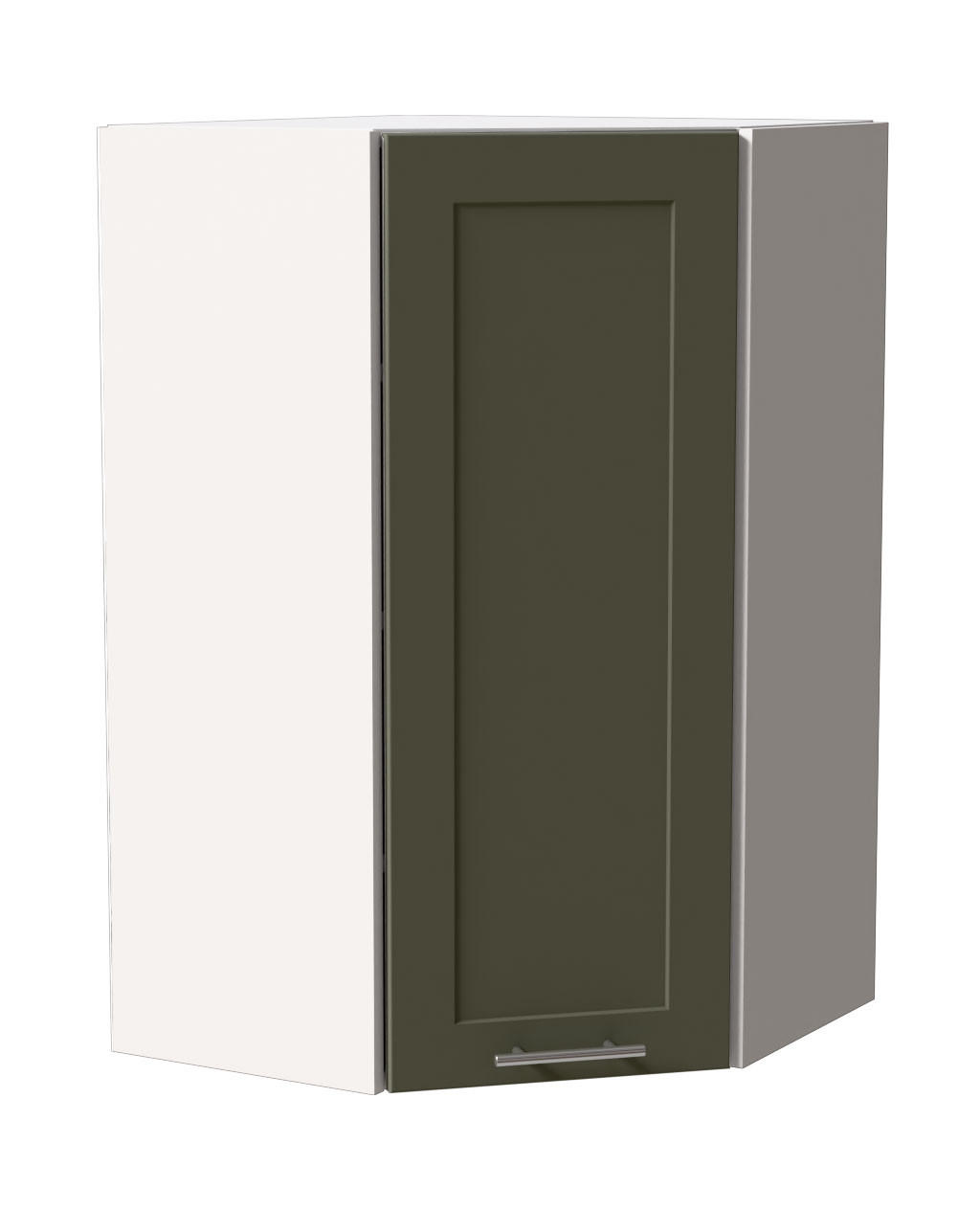 HÄNGESCHRANK Oslo W4/10/60 Weiß / Reed Green Matt 60 / 60 / 96cm - Weiß/Grün, Holz/Holzwerkstoff (60/96/60cm) - Feldmann-Wohnen