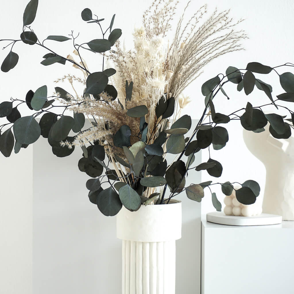 TROCKENBLUMENSTRAUSS Greeny - basic - Naturfarben, Naturmaterialien (70cm) - Lykke & You