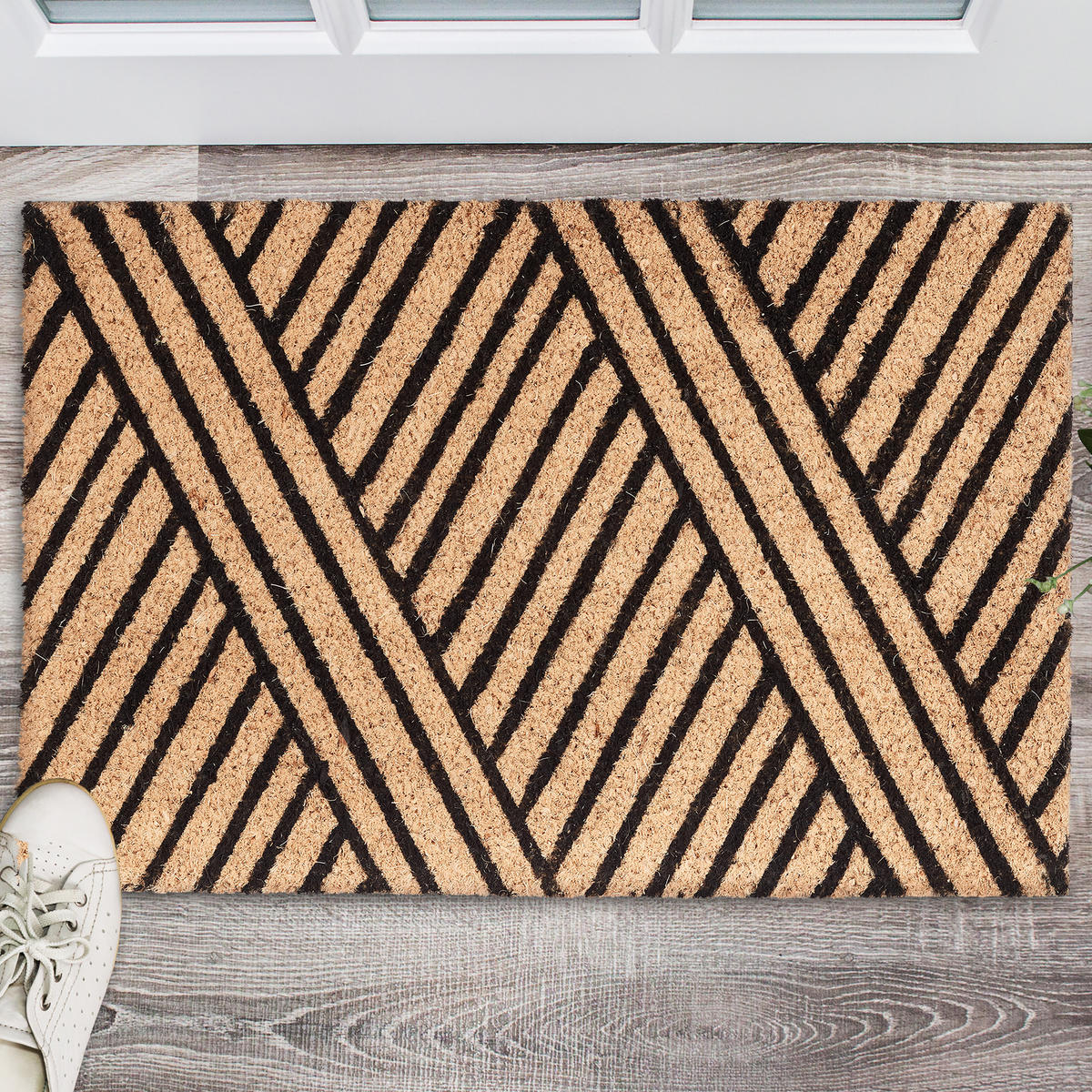 FUSSMATTE - Beige, Kunststoff/Textil (60/40cm) - Relaxdays