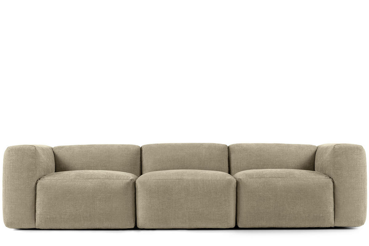 3-SITZER-MODULSOFA BUFFO mit extrem weicher und bequemer Sitzfläche, Gewebestoff, sandfarben - Sandfarben, Textil (290/73/96cm) - KONSIMO®