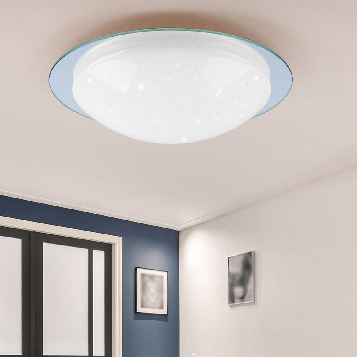 LED DECKENLEUCHTE Stahl Weiß - Weiß, Metall (38/38/10cm)