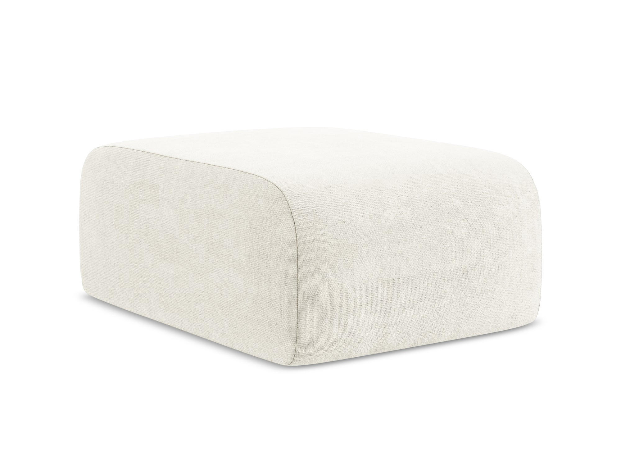 POUF Chenille Stoff Weiß - Schwarz/Weiß, Holzwerkstoff/Kunststoff (72/42/94cm) - Makamii