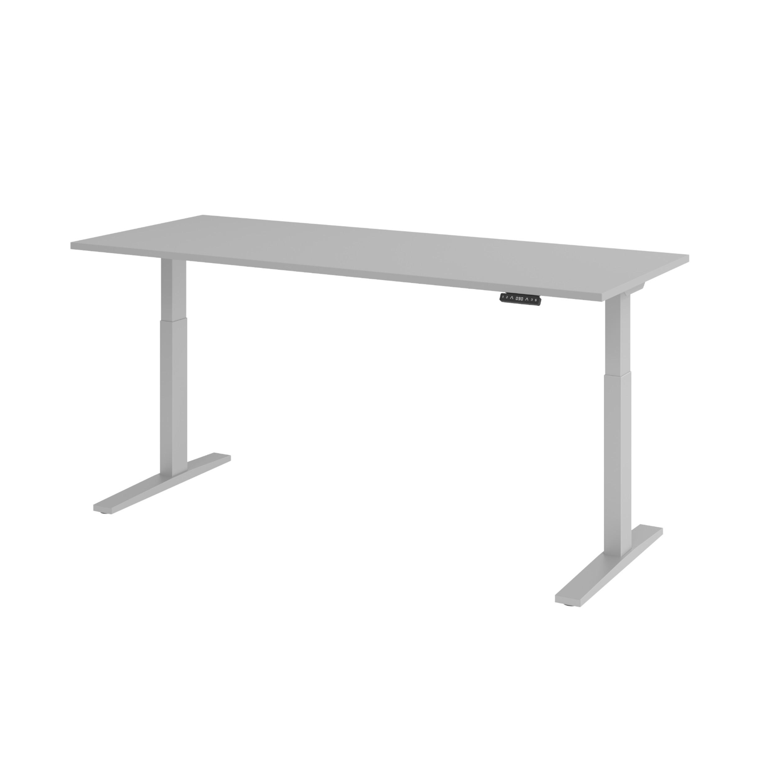 bümö Schreibtisch Grau, Silber 200x74x80 cm