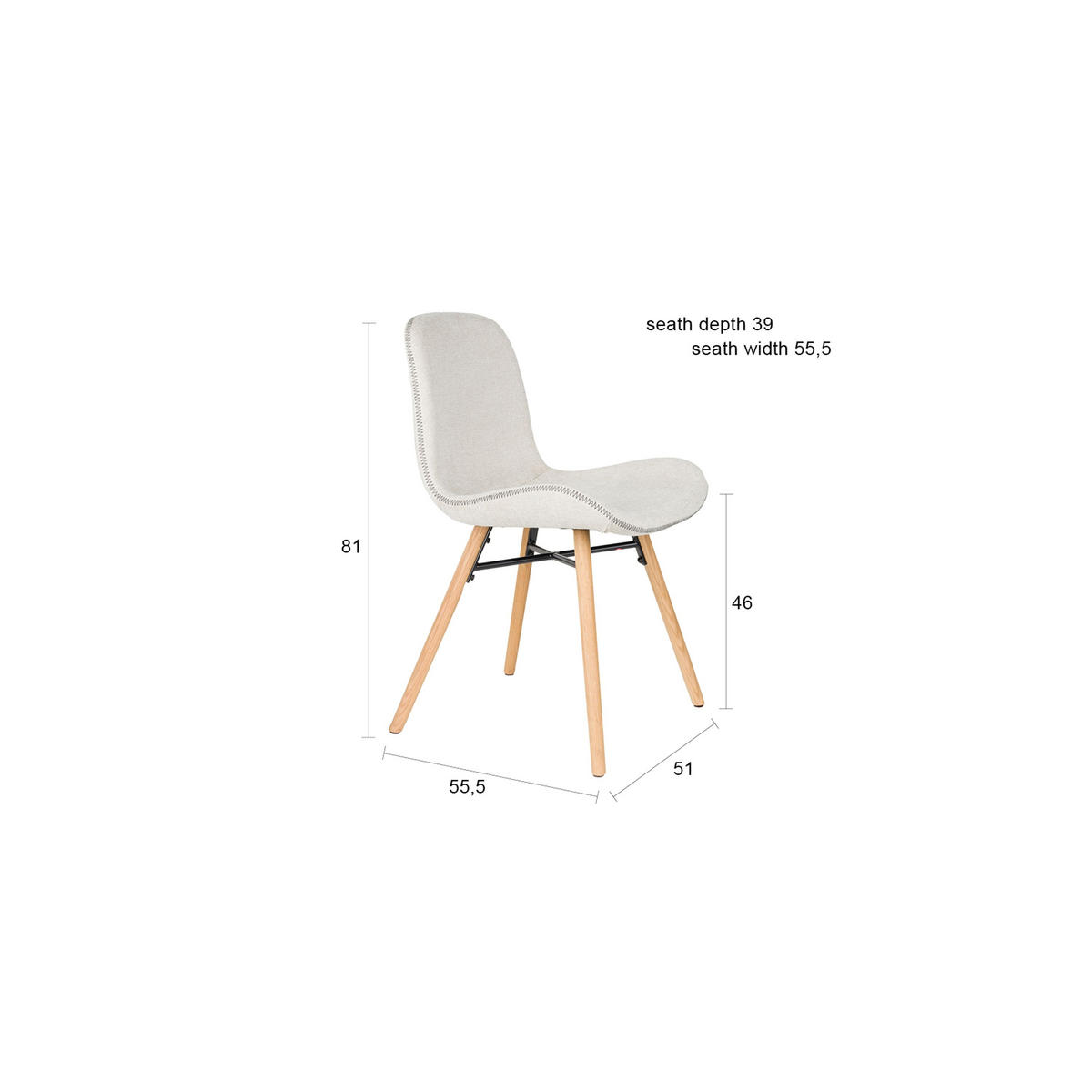 ESSZIMMERSTUHL Lester Beige - 2 er Set - Beige, Kunststoff (55.5/81/51cm) - Housecraft Living