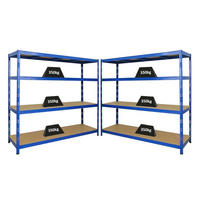 SCHWERLASTREGAL Goliath 2er-Set mit 2x 180x200x60 cm Fachlast 350 kg Blau - Blau, Metall (400/180/60cm) - PROREGAL