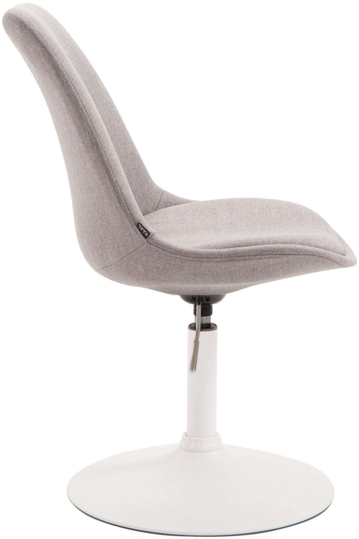 DREHSTUHL Stoff grau - Weiß/Grau, Textil/Metall (48/76/57cm) - CLP