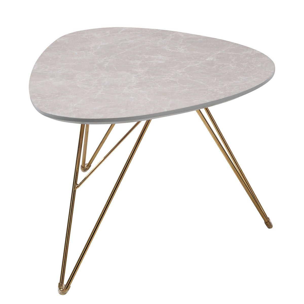 COUCHTISCH - Marmor Hellgrau Dekor / Gold - Hellgrau, Holzwerkstoff/Metall (60/90/42cm) - home24