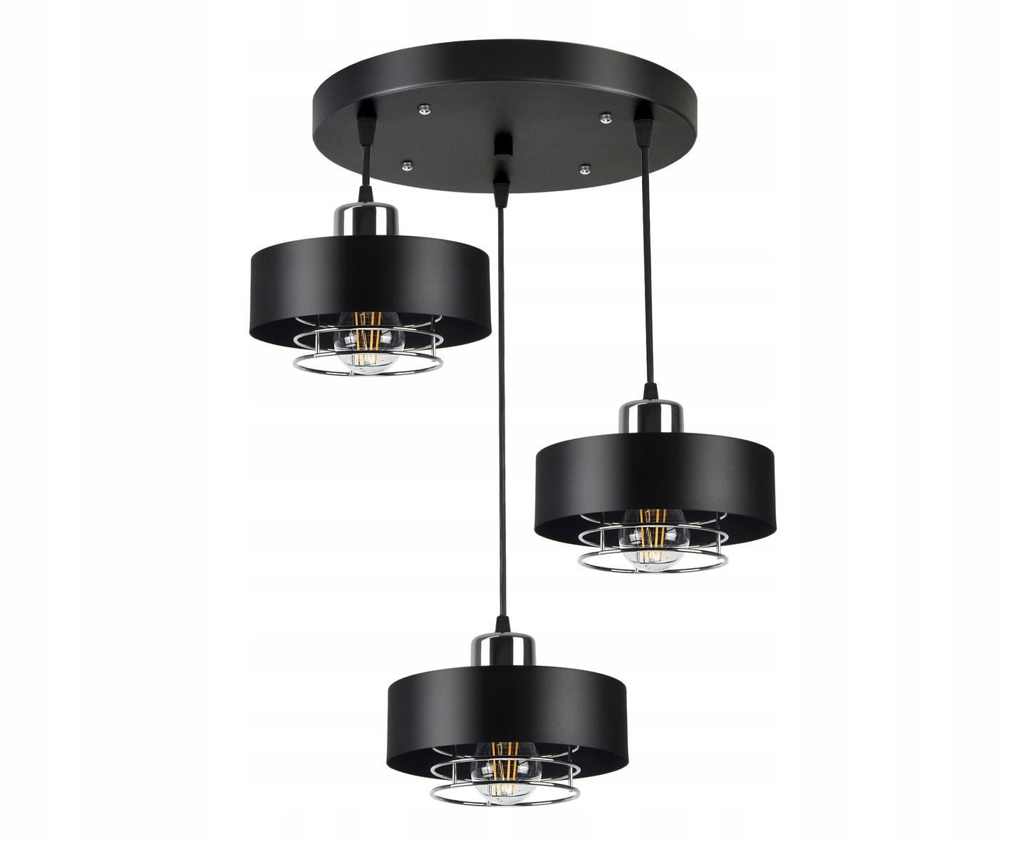 PENDELLEUCHTE EDISON - Silberfarben/Schwarz, Metall (42/42/70cm) - kiki design