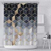 DUSCHVORHANG Weiß Marmor Stoff Standard wasserdicht waschbar 90 x 180 cm - Schwarz, Textil (90/180cm) - MCBOSON