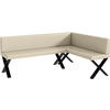 ECKBANK TONI_X - Creme, Leder (142/196cm) - Meblini