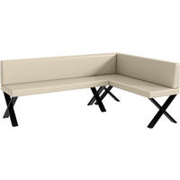 ECKBANK TONI_X - Creme, Leder (142/196cm) - Meblini