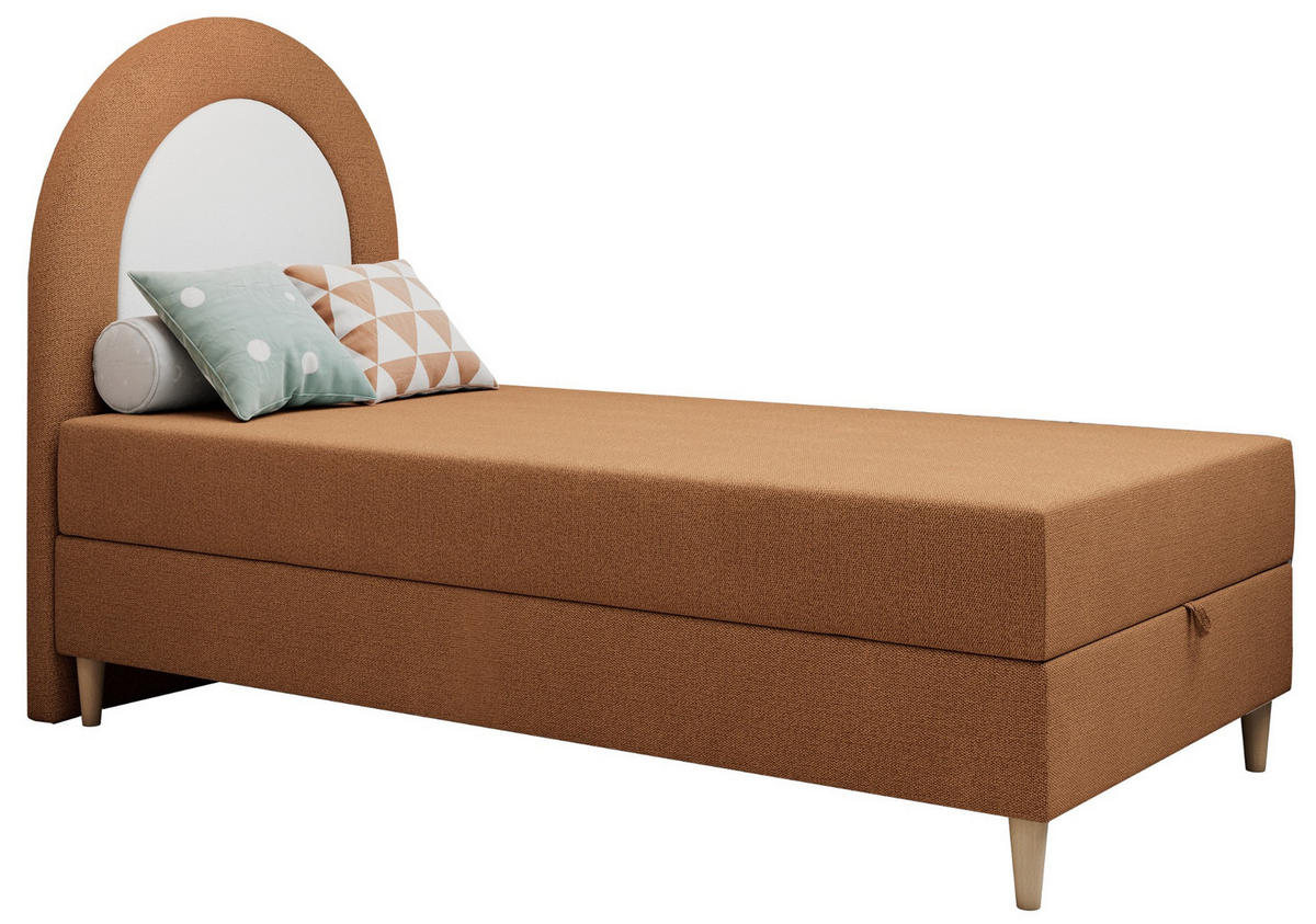BOXBETT NEST 90/180 Orange Struktur - H3 - Orange, Holz/Textil (90/180cm) - MKS
