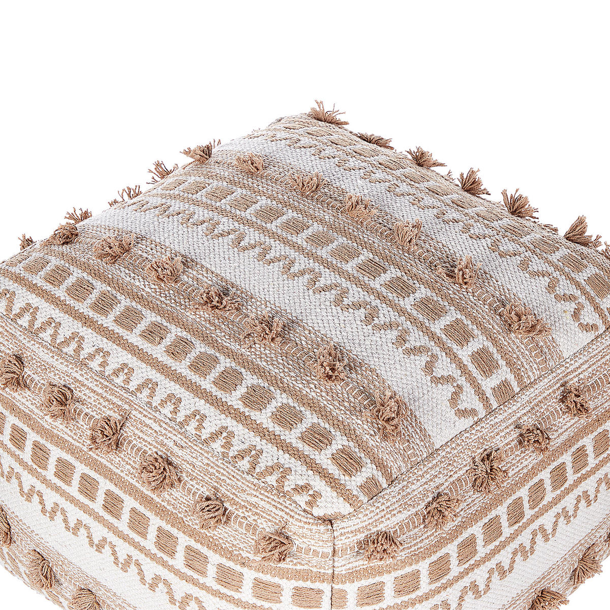 POUF Hellbeige Karaw - Beige, Naturmaterialien (50/35/50cm) - Beliani