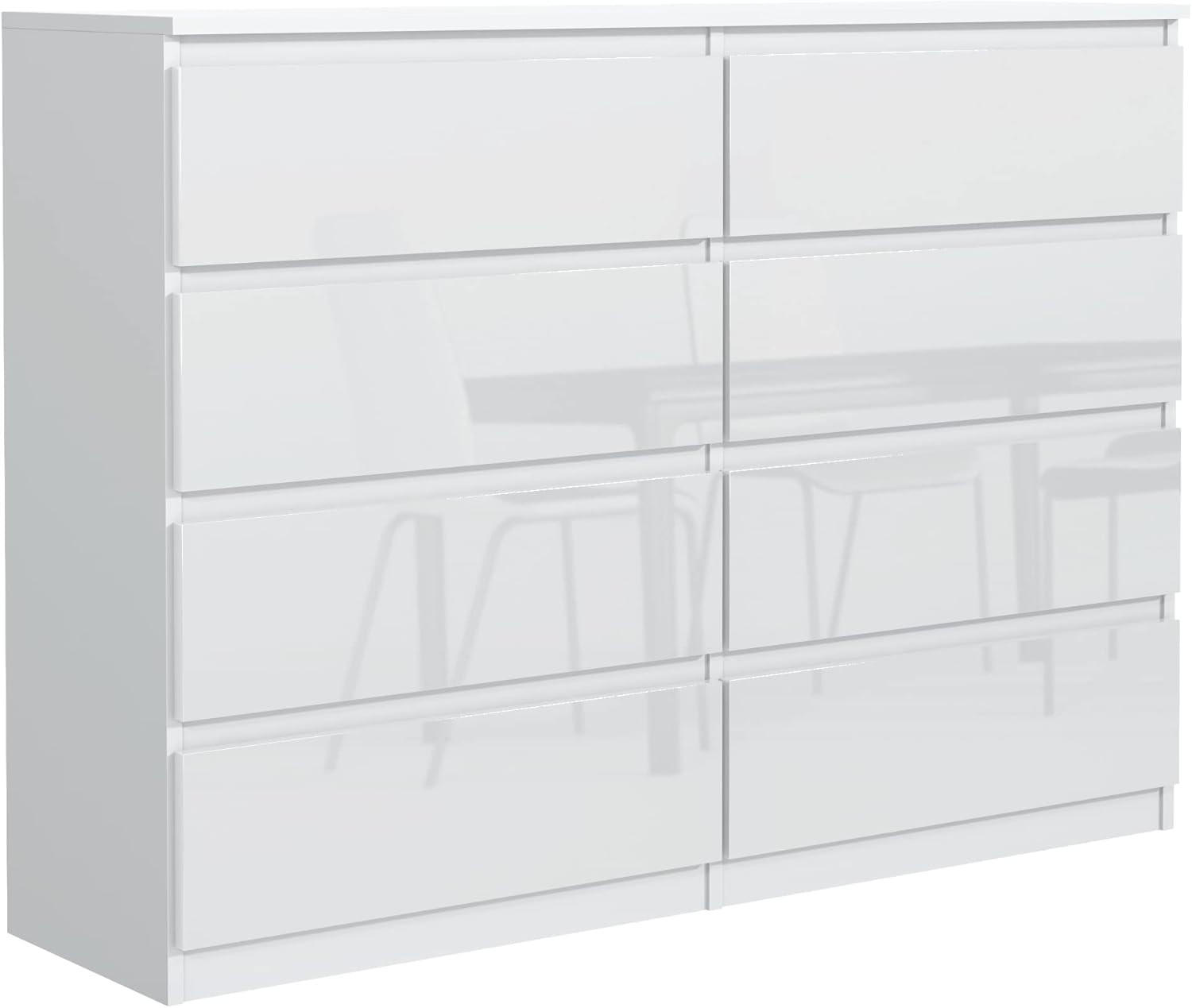 Mobelsta Kommode Weiß Hochglanz 120x101.5x39 cm