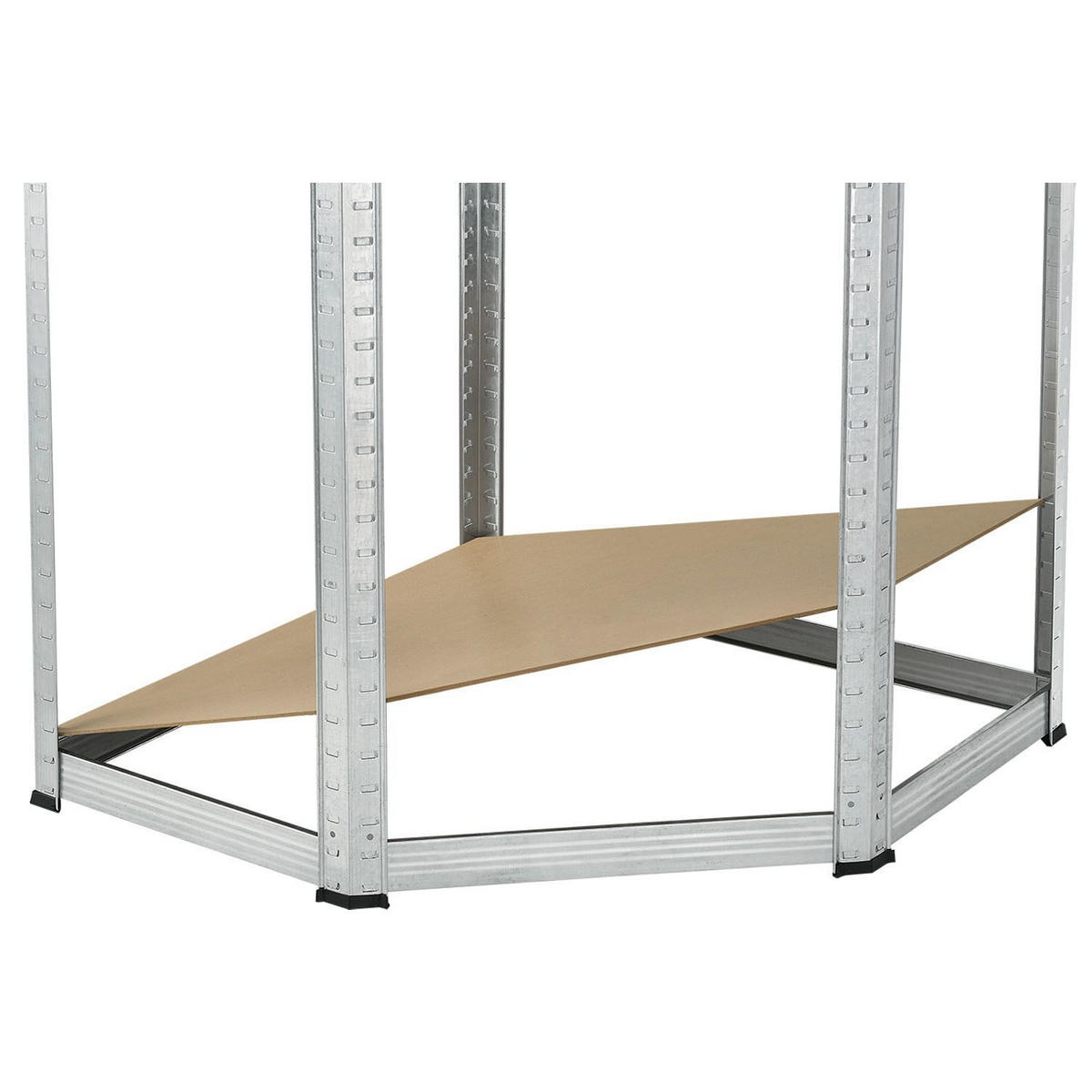 ECKREGAL Lagerregal Corner Easy verzinkt 160x75x75 cm - Silberfarben, Metall (80/160/40cm) - Juskys
