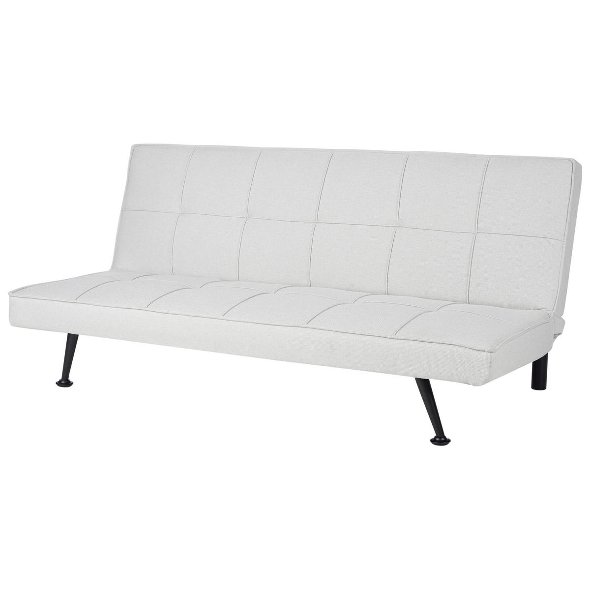 3-SITZER-SCHLAFSOFA hellgrau Hasle - Schwarz/Grau, Textil (168/77/88cm) - Beliani
