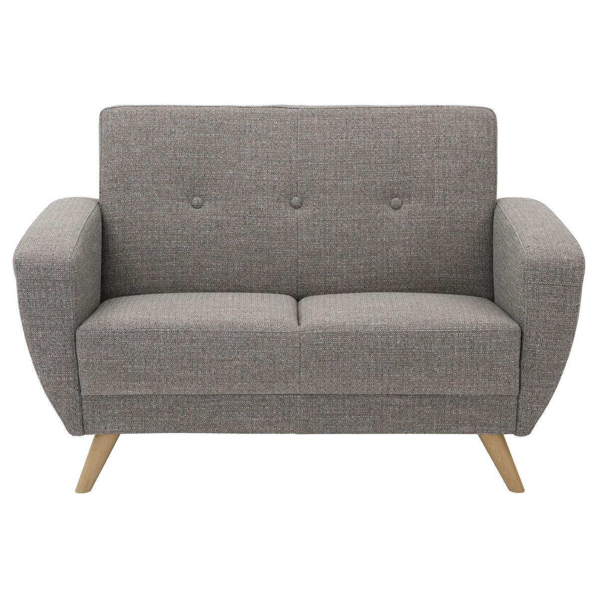 SOFA 2-Sitzer Kazdoia Flachgewebe grau - Grau, Kunststoff (136/85/82cm) - 58aufmkessel