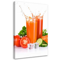 LEINWANDBILD Gemüsesaft Natur 80x120cm - Rot, Textil (80/120cm) - Feeby