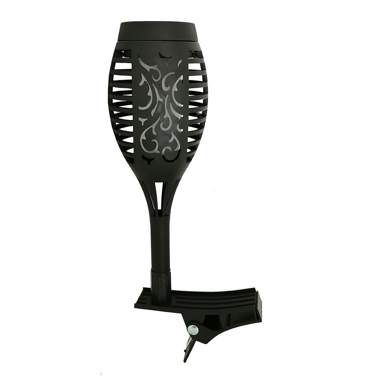 LED AUSSENLEUCHTE Solarfackeln Schwarz - Schwarz, Kunststoff (7.5/7.5/26cm)