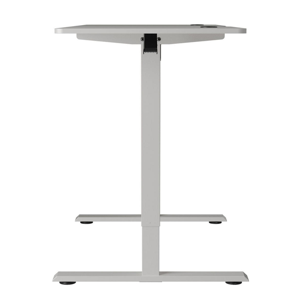 SCHREIBTISCH Office Stand weiß 140x60 cm höhenverstellbar - Weiß, Holz (60/140/117cm) - Juskys