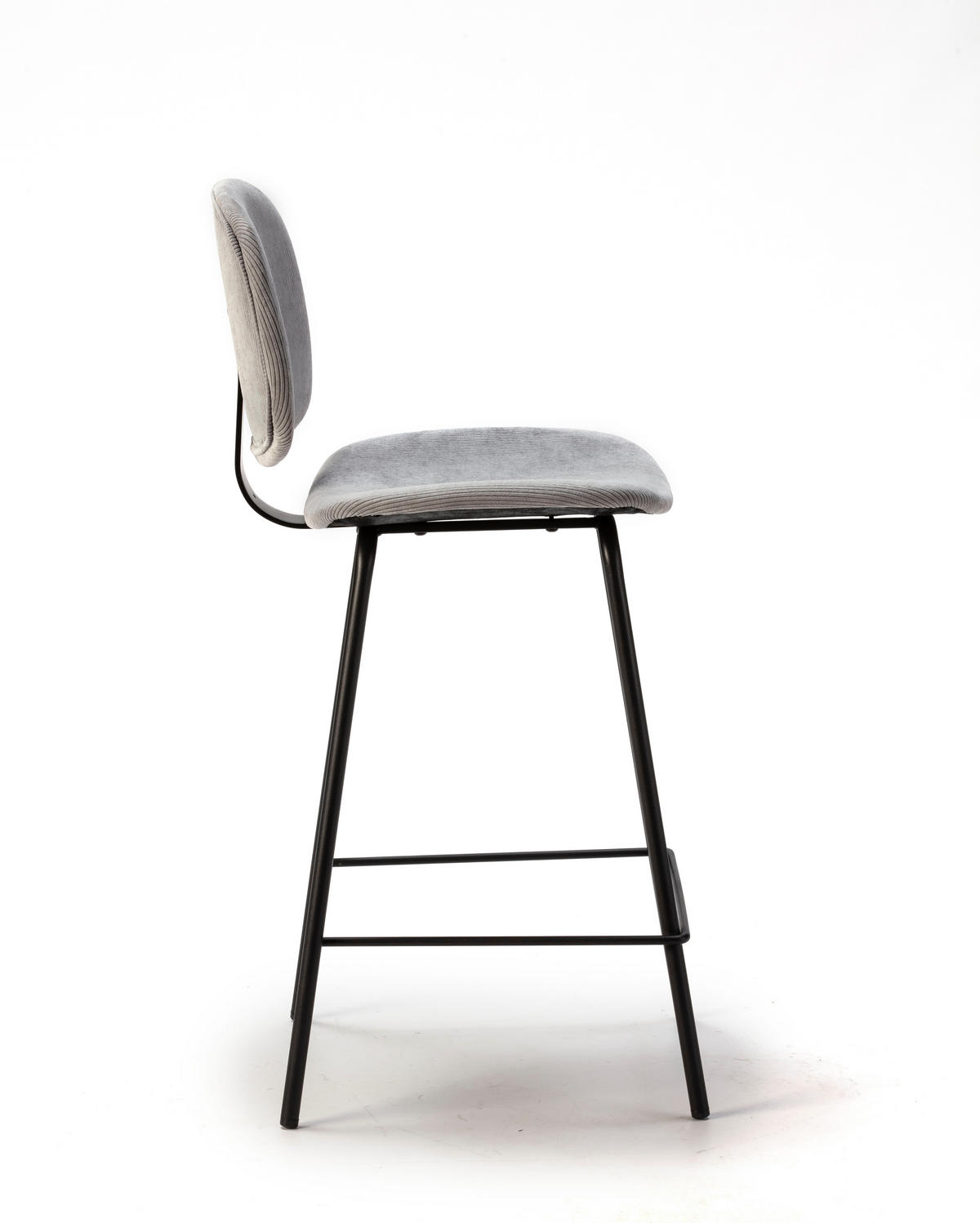 HOCKERN (Set aus 2) aus cordstoff mit schwarzen metallbeinen - arus 44/50/65 cm - Schwarz, Textil (50/65/44cm) - Calicosy