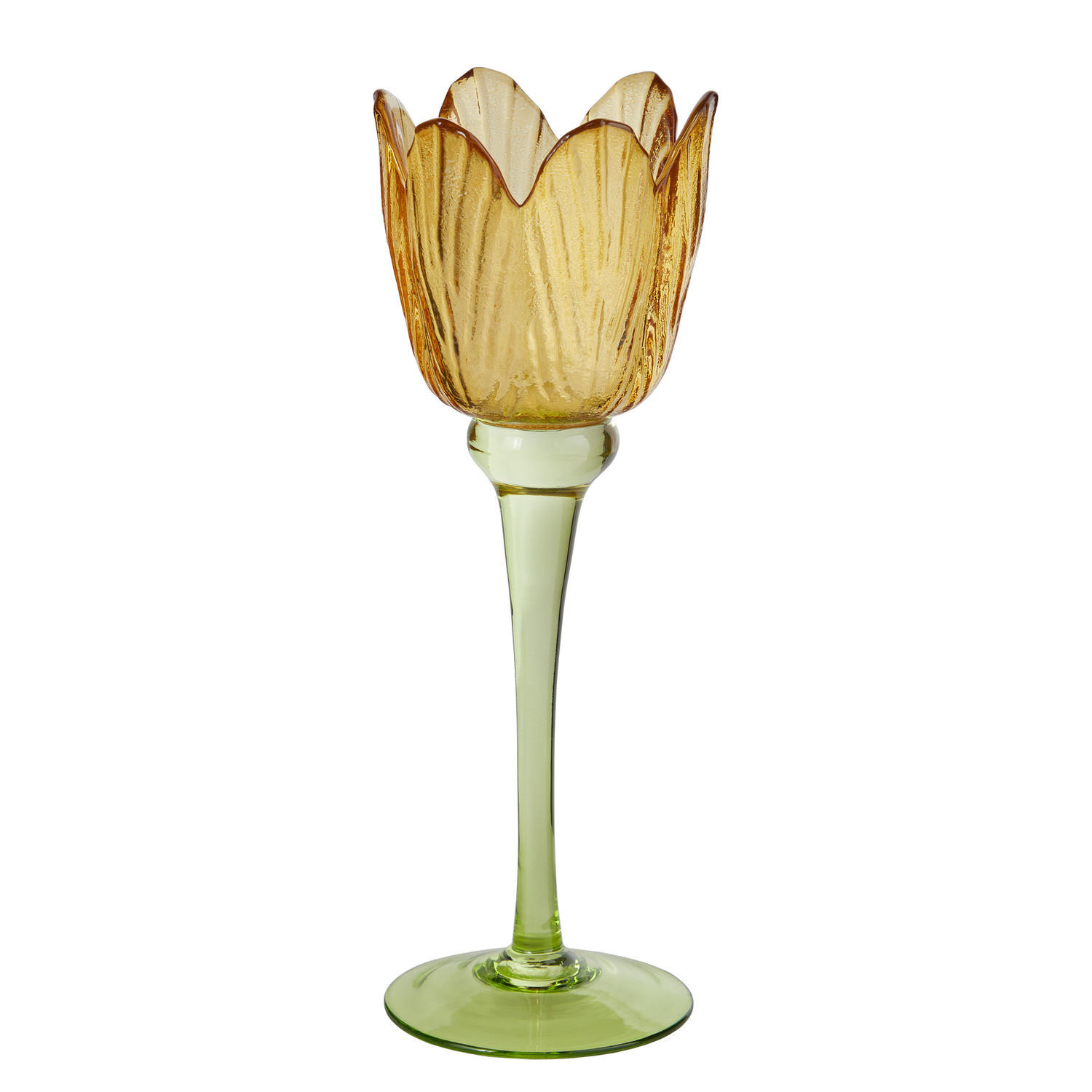 TEELICHTHALTER Tulip Tulpe - Gelb, Glas (23cm) - Butlers