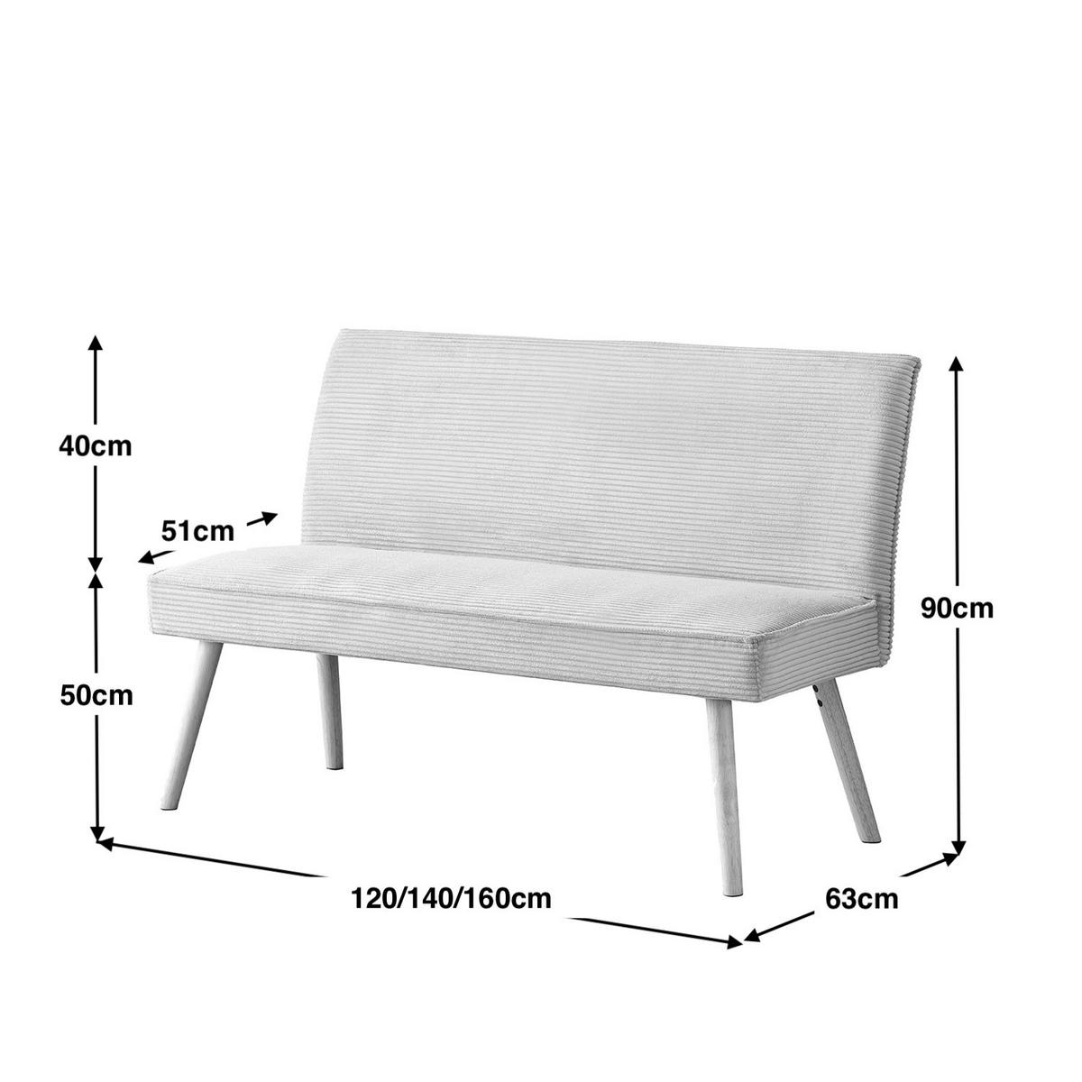 SITZBANK PAUL 120/63/90 cm Grau - Grau, Holz/Textil (120/90/63cm) - DUBI Möbel