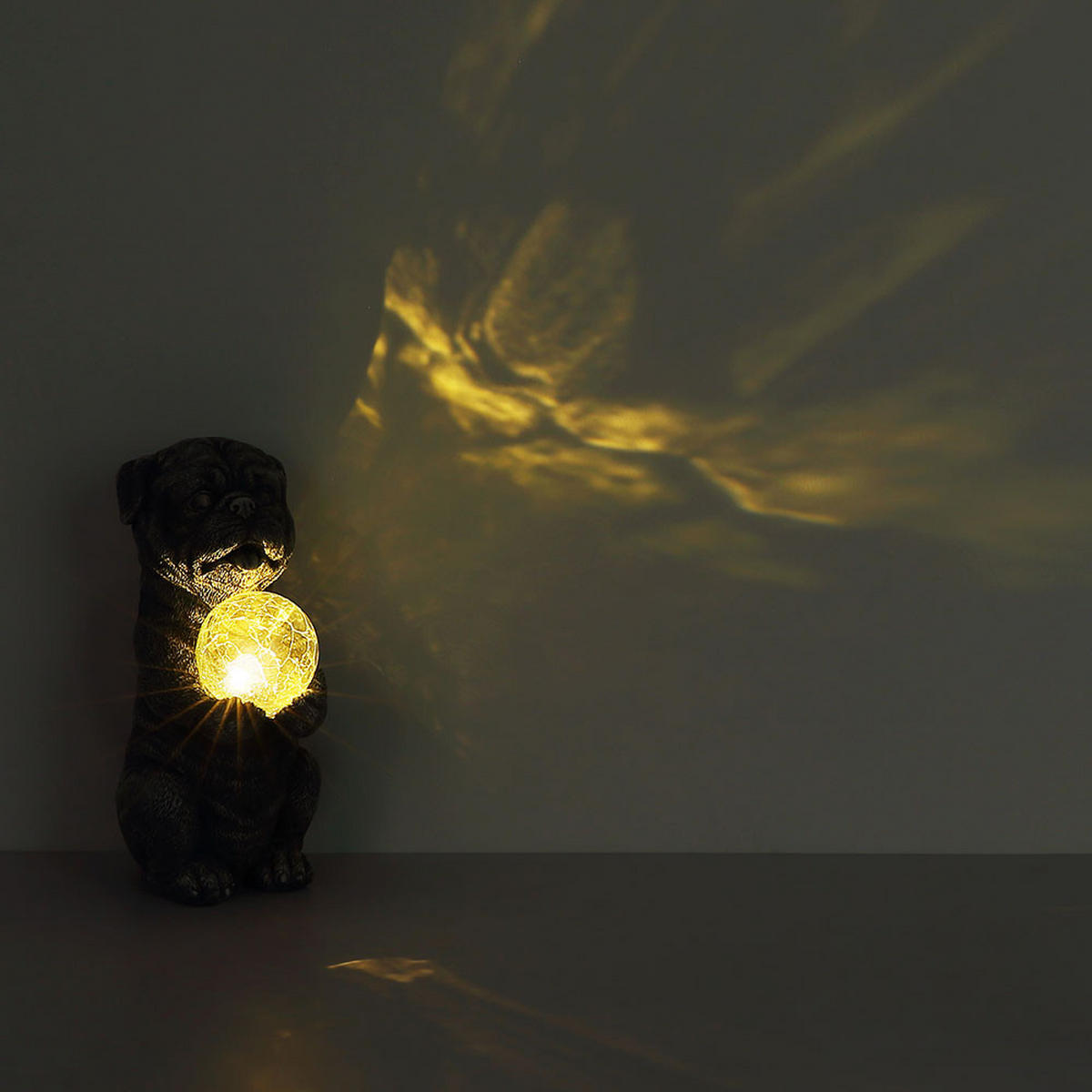 LED AUSSENLEUCHTE Hund Grau - Grau, Glas (17.5/13/29cm) - Globo Lighting