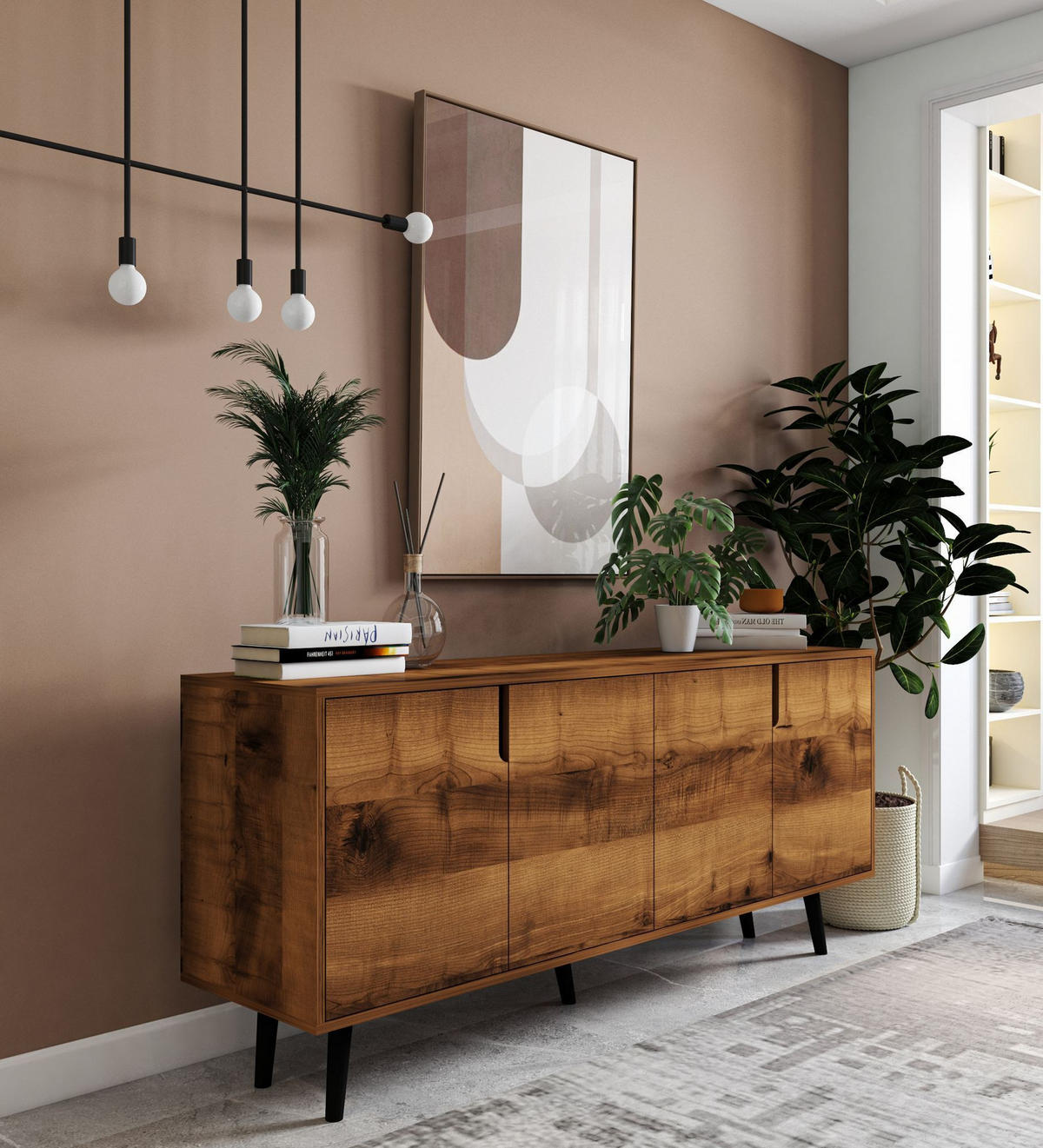 BUFFETSCHRANK latina Braun - Braun, Holz (45/80/180cm) - Habitat Garten