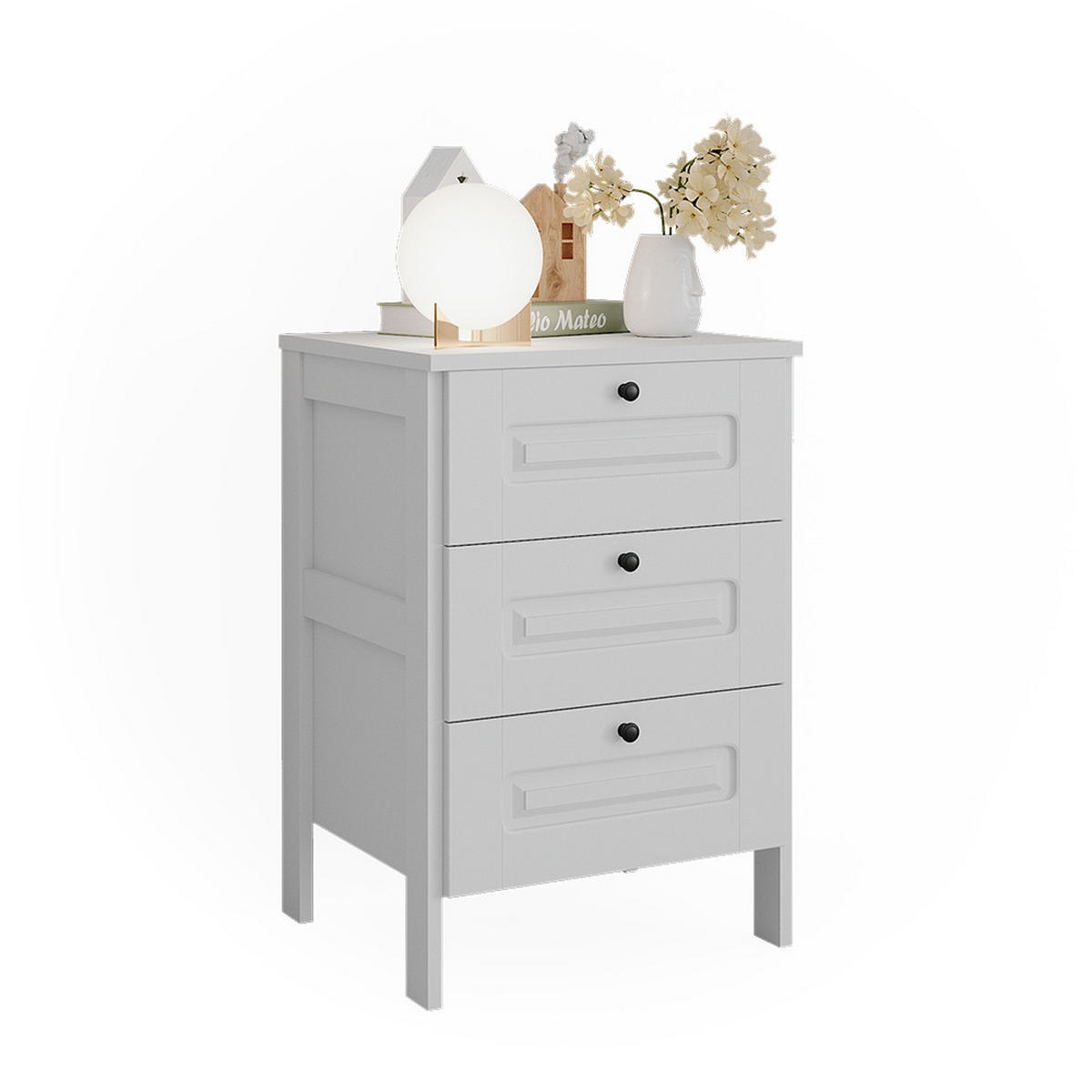 KOMMODE Ajaton Weiß 60 x 88.4 cm - Weiß, Holzwerkstoff (60/88.4/53.4cm) - VitaliSpa