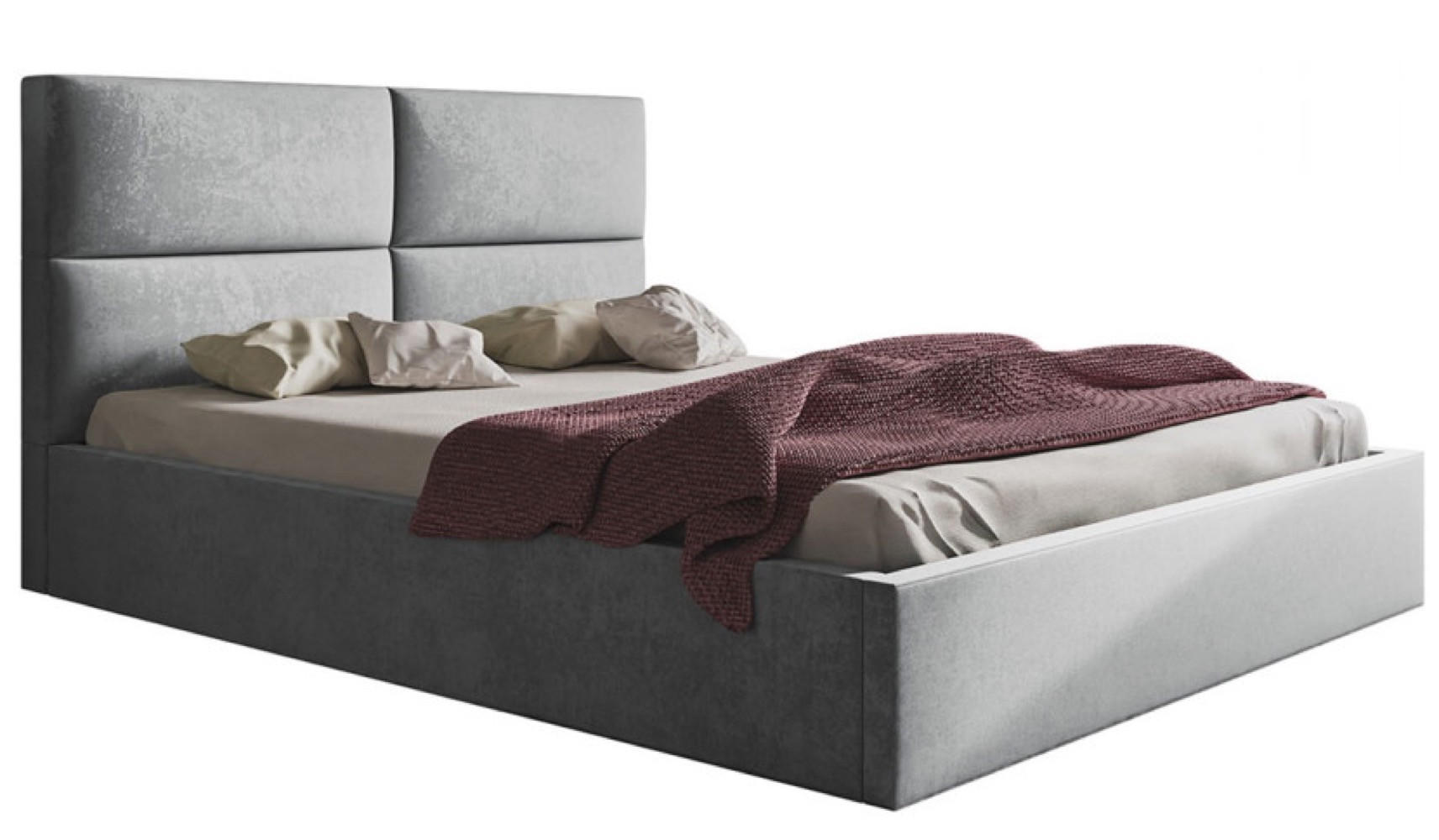 BETT Grau SIM 6 120x200 cm - Schwarz/Grau, Kunststoff/Textil (120/200cm) - Sepro Meble