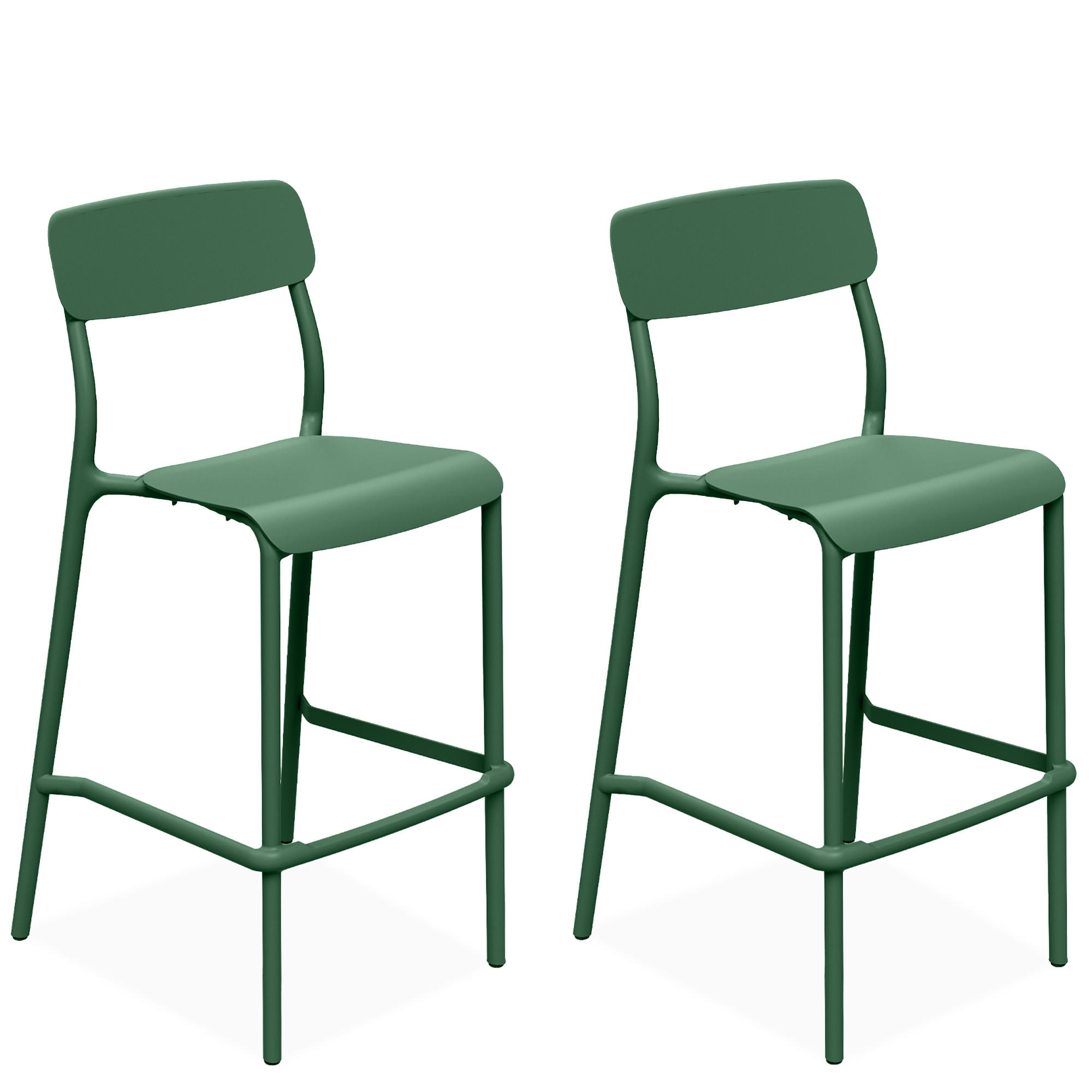 GARTENHOCKER GALIO, Hochhocker, 2-er Set - Grün, Kunststoff (52/107.5/54.5cm) - KONSIMO®