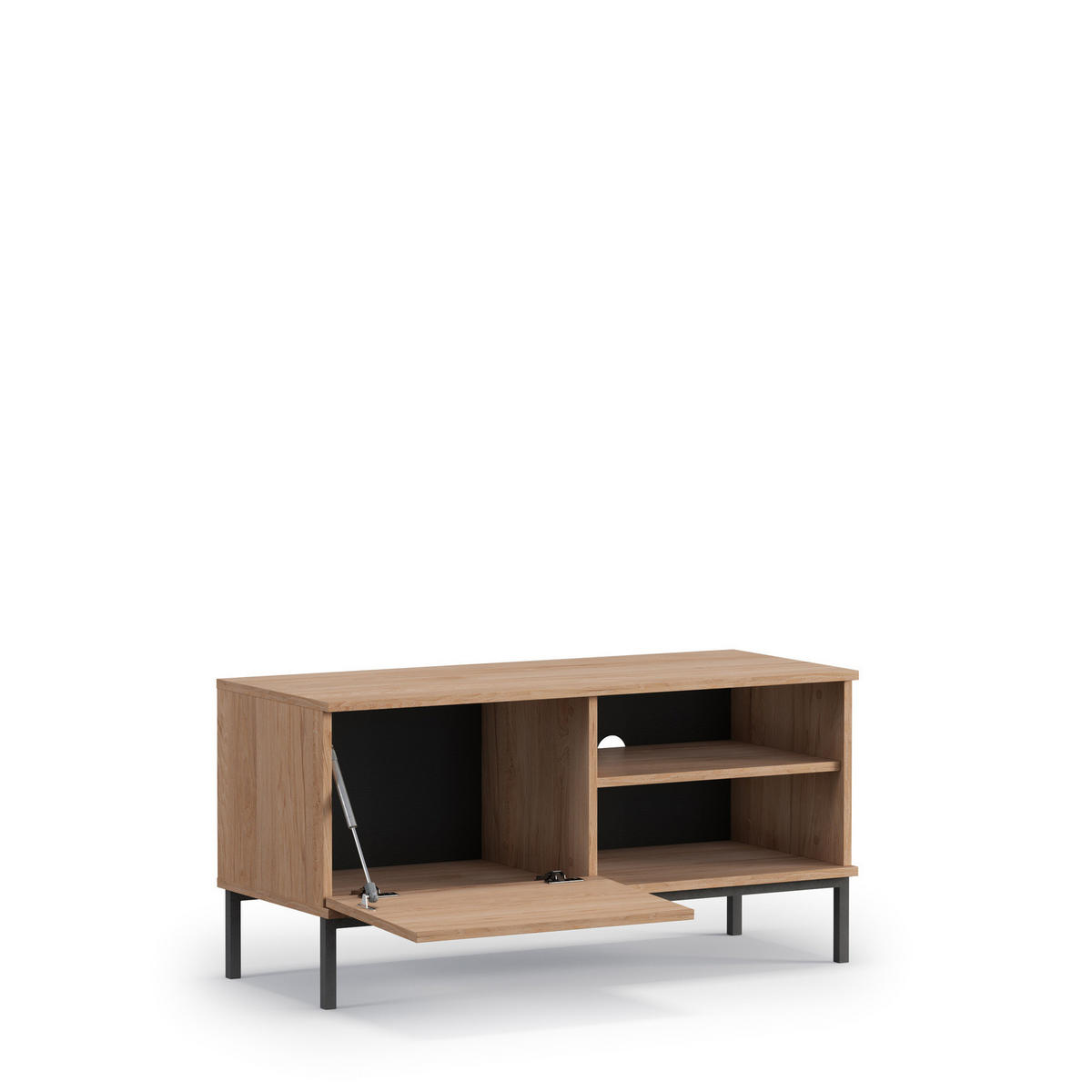 TV-LOWBOAARD Dallas 1D 100 cm Hikora - Eichefarben/Schwarz, Holzwerkstoff/Metall (100/50/41cm) - Ravio
